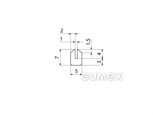 "U" Silikonprofil, 7x5/1mm, 60°ShA, -60°C/+180°C, transparent, 